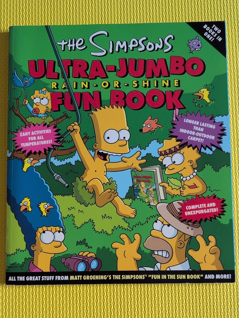 EUC The Simpsons Ultra-Jumbo Rain-or-Shine Fun Book